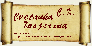 Cvetanka Kosjerina vizit kartica